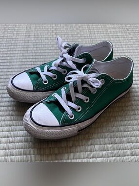 CONVERSE Low Top Sneakers, dark green - size 3.5